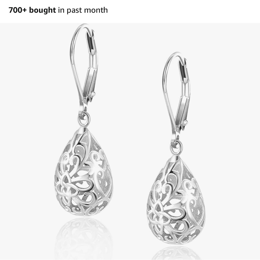 Teardrop Silver Earrings NIB